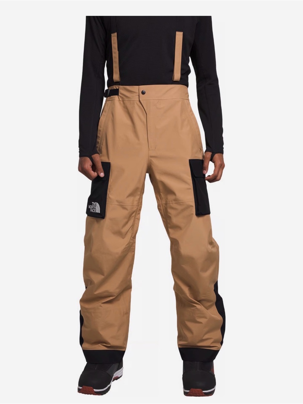 The North Face Tan Cargo Ski Pants with Black Pocket Panels